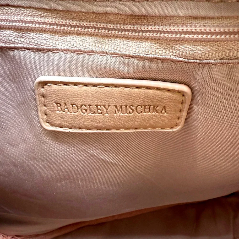 Badgley Mischka Mini Studded Backpack‎ Purse Vegan Leather Blush Quilted NWT